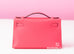 Hermes Rose Azalee Epsom Kelly Pochette Clutch