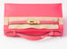 Hermes Rose Azalee Epsom Kelly Pochette Clutch