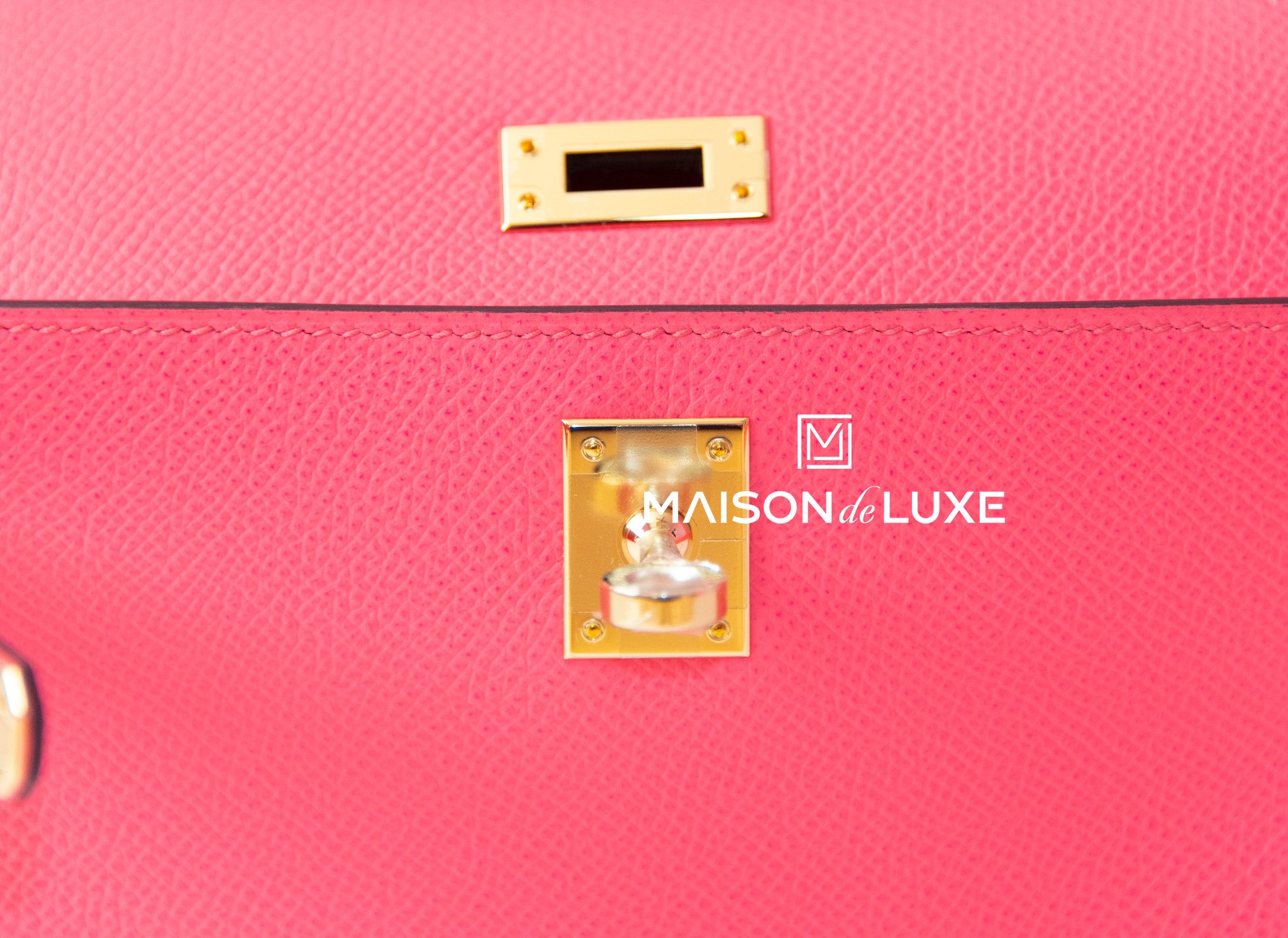 Hermès MiniKelly Pochette Rose Azalee 8W Epsom Leather Gold
