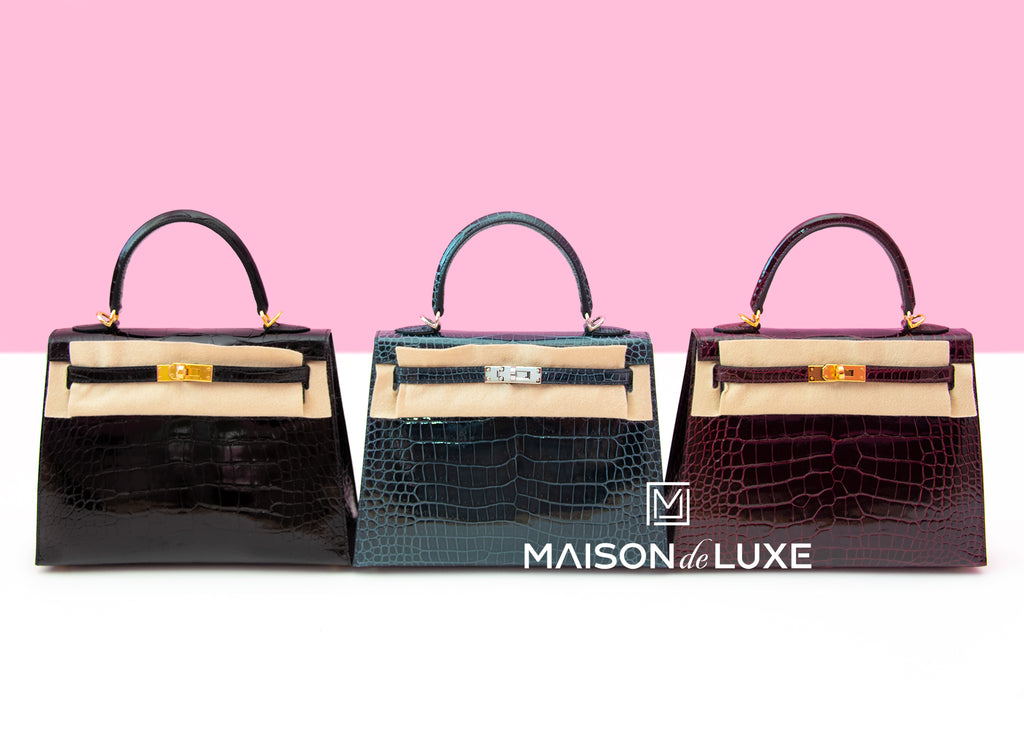 Hermes 5P Bubblegum Pink Crocodile Alligator Kelly 25 Bag Pochette Clutch –  MAISON de LUXE