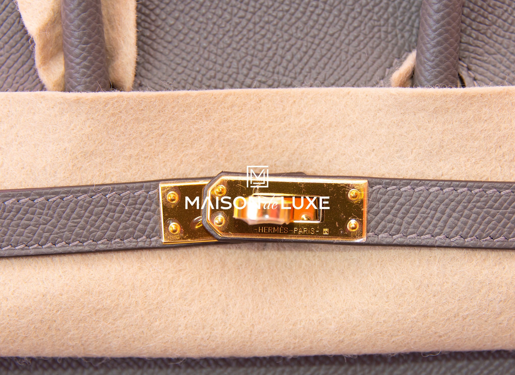 Hermes Gris Meyer Gray Epsom Gold Hardware Sellier Birkin 25 Handbag