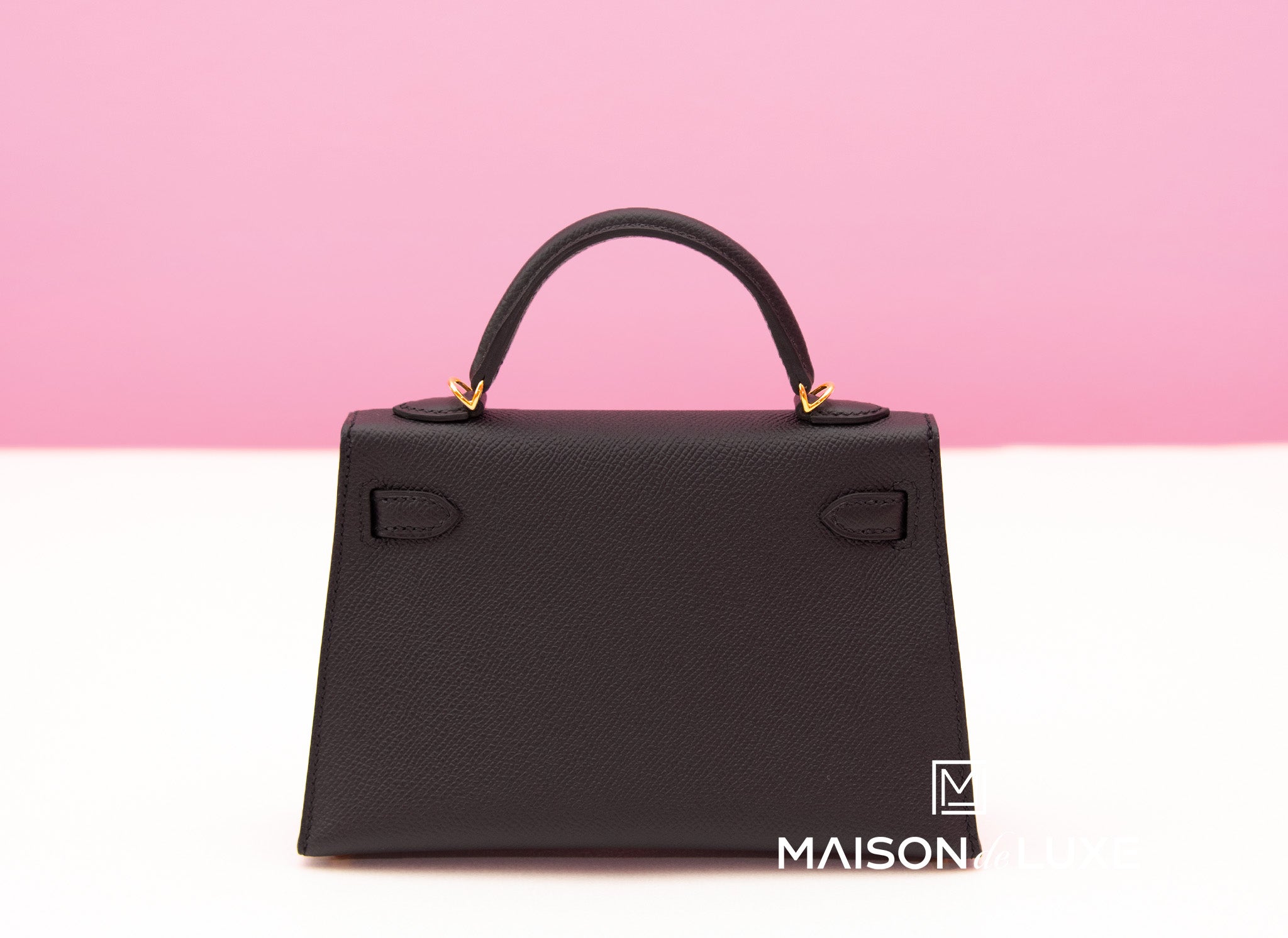 Hermes Black Mini Kelly II 20 Epsom Gold Hardware