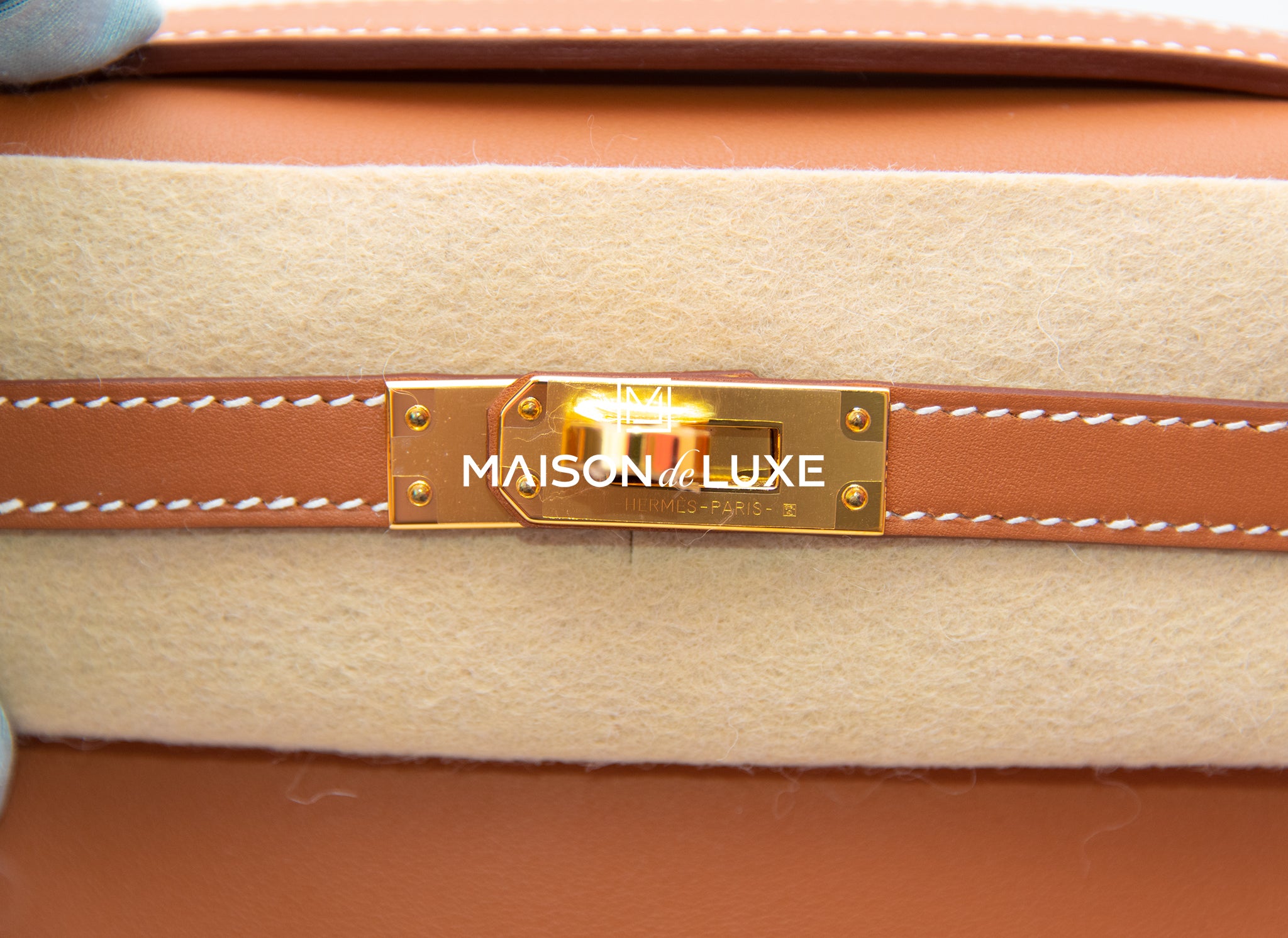 Hermès Orange Epsom Kelly Pochette with Gold Hardware