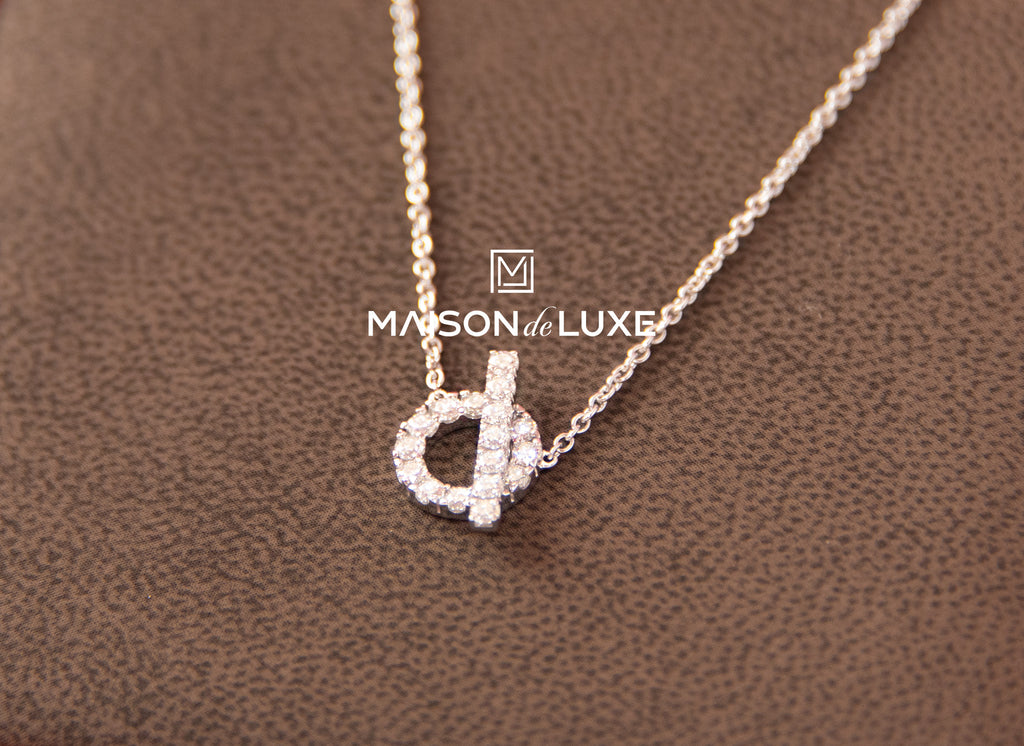 Hermes White Gold Diamond Finesse Pendant Necklace - MAISON de LUXE