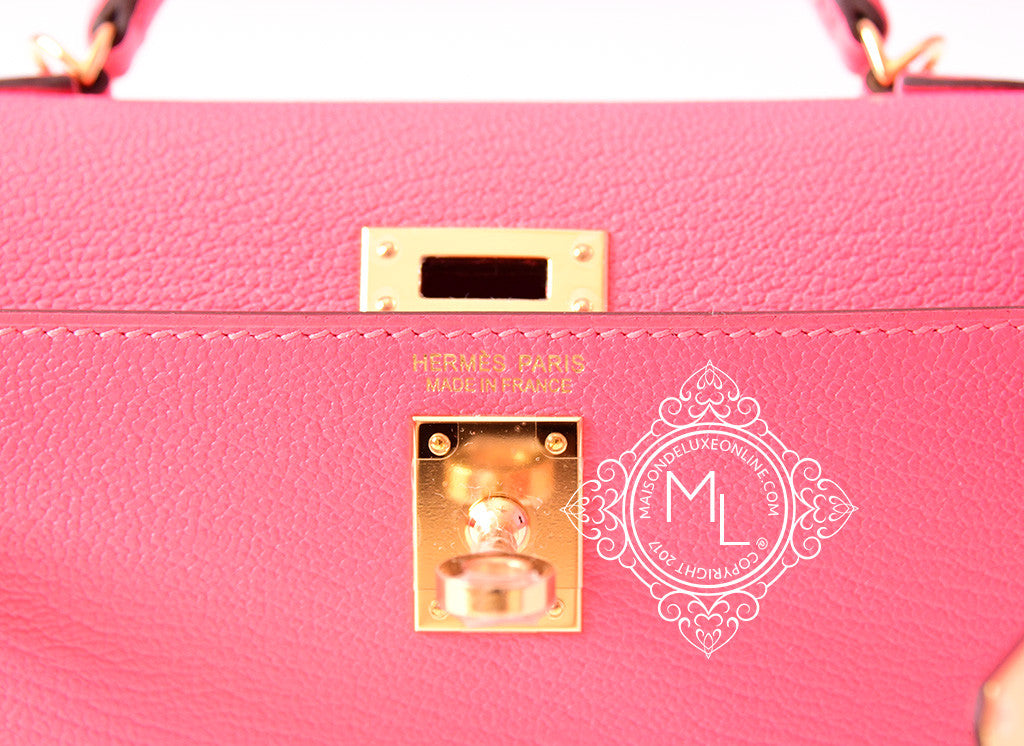 Hermes Mini Kelly II 20 Rose Sakura & Gris Perle Chèvre Gold Hardware Bag –  MAISON de LUXE