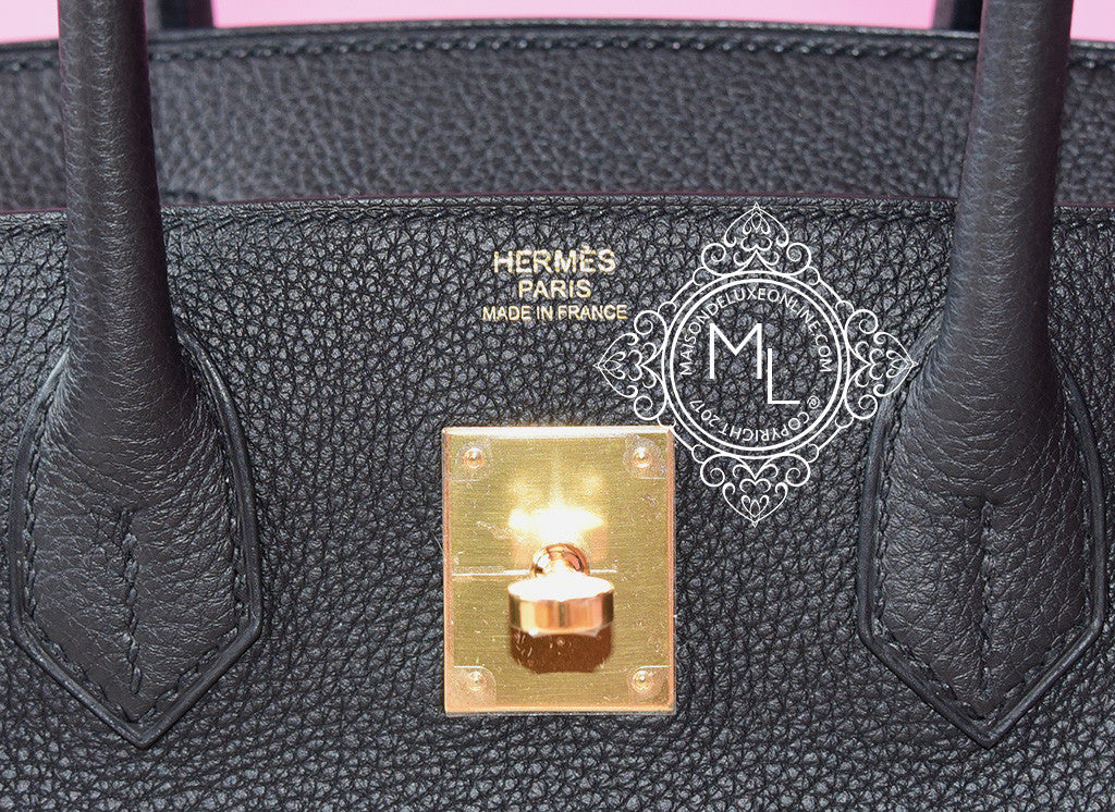 Hermes Black Noir Togo Gold Hardware Birkin 30 Handbag Bag GHW