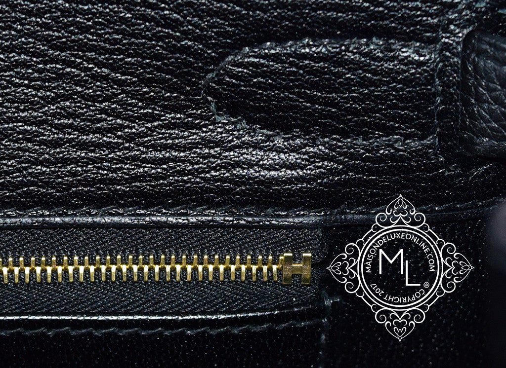 Hermès Birkin 30 Noir (Black) Tadelakt Gold Hardware GHW — The