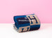 Hermes Marine Blue Wool Cashmere H Avalon Bayadere Blanket