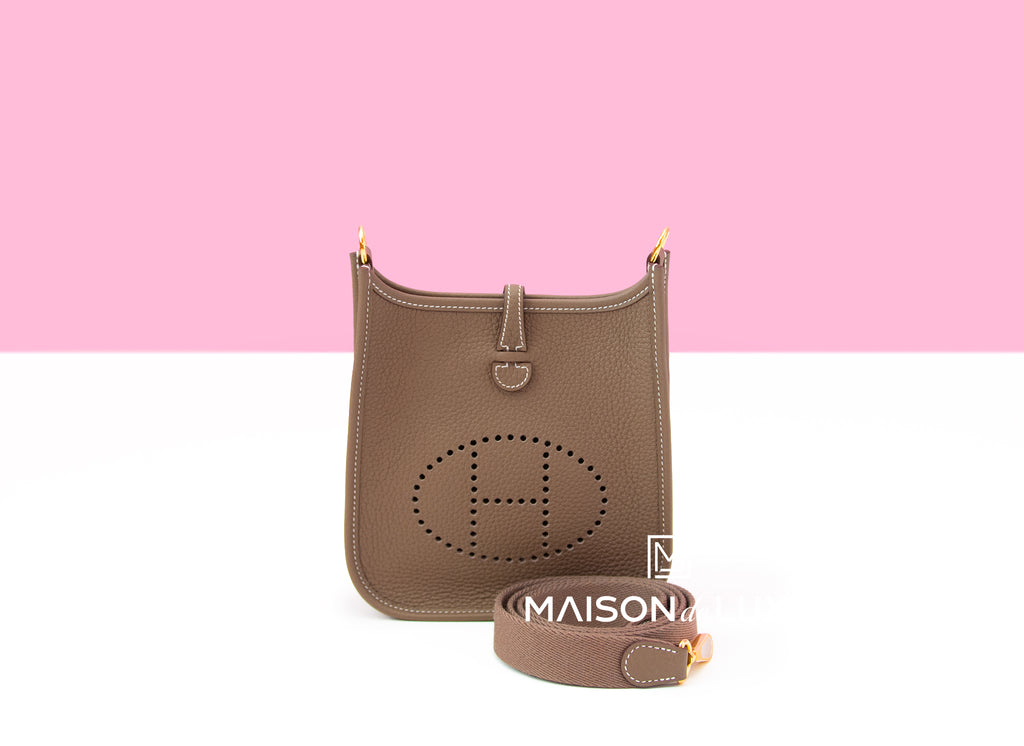 Mini evelyne leather crossbody bag Hermès Pink in Leather - 36099817