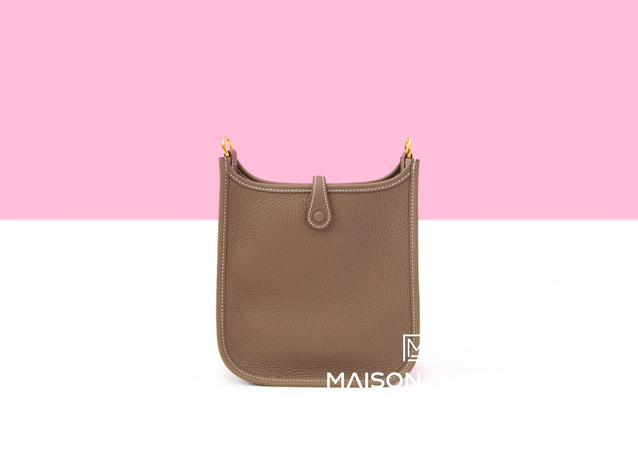 Hermes Mini Evelyne TPM 16 Etoupe Clemence Gold hardware Handbag