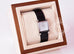 Hermes Diamond H Heure Watch MM Black Crocodile Strap