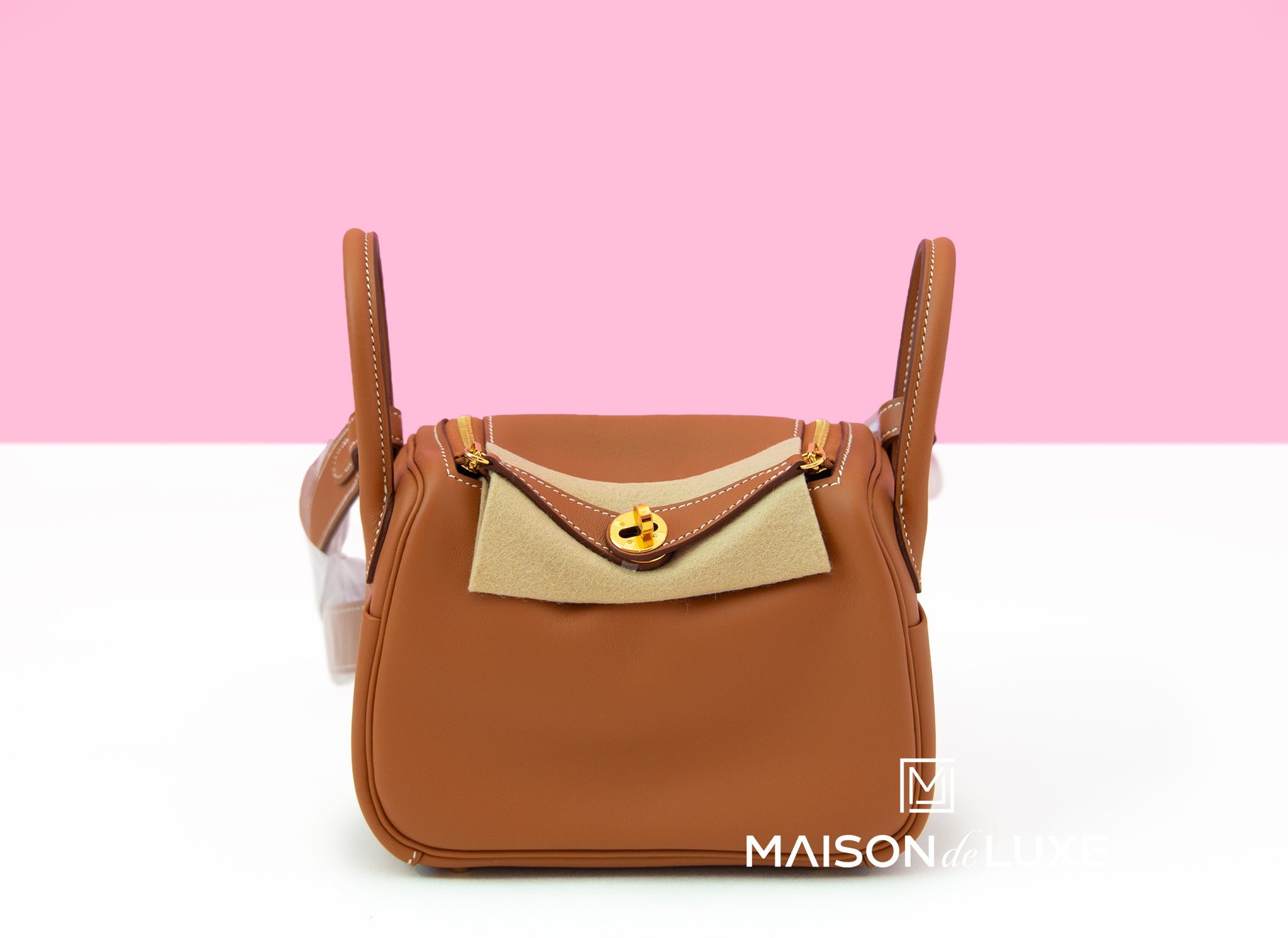 Hermes Gold Brown Swift Mini Lindy Gold Hardware Handbag Bag – MAISON de  LUXE