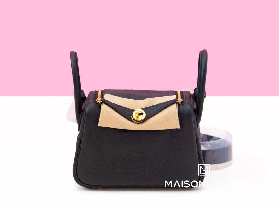 Hermes Mini Lindy Black Clemence - front