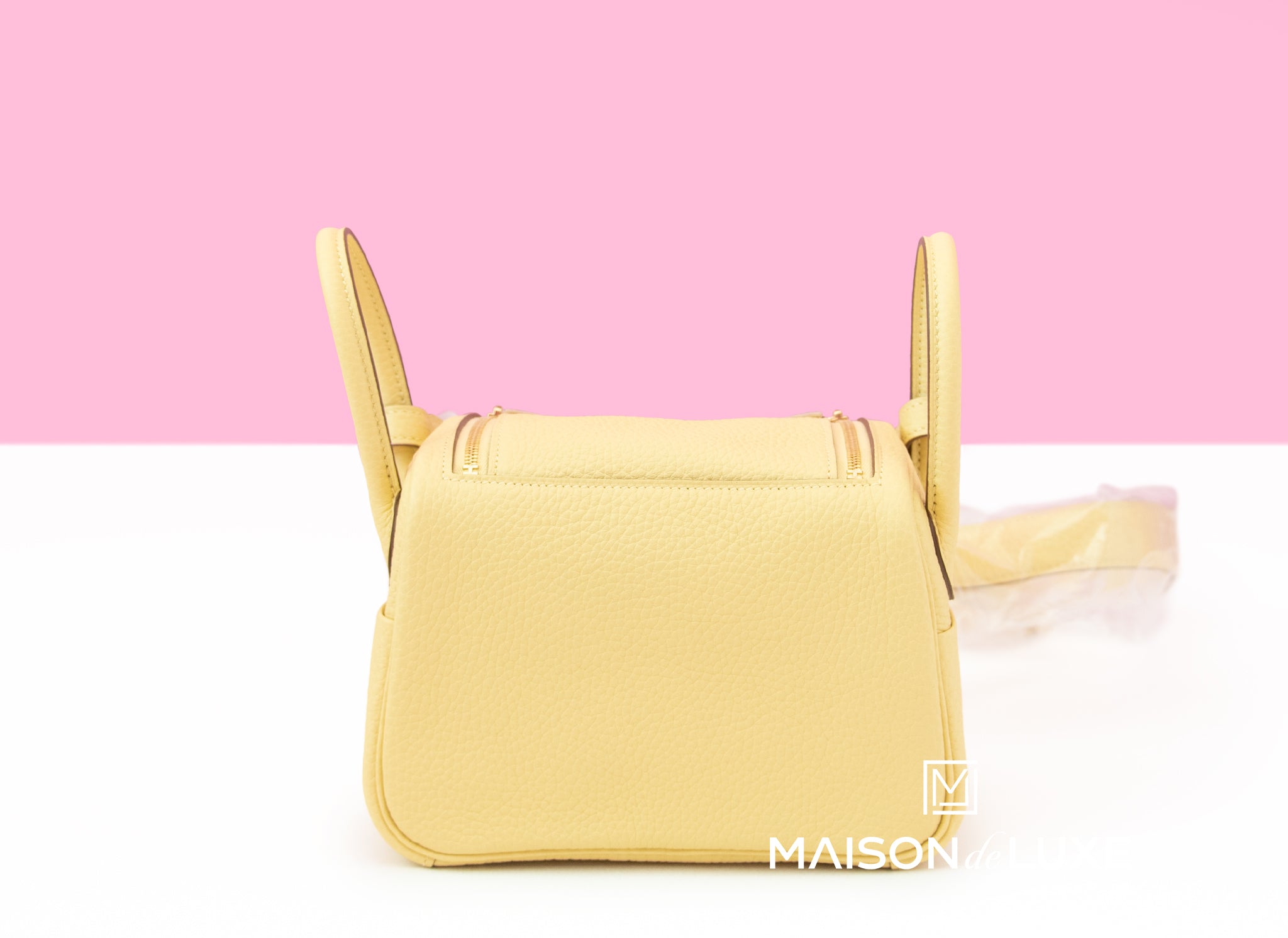 Premium Photo | Yellow leather bag and red wallet on pastel color table