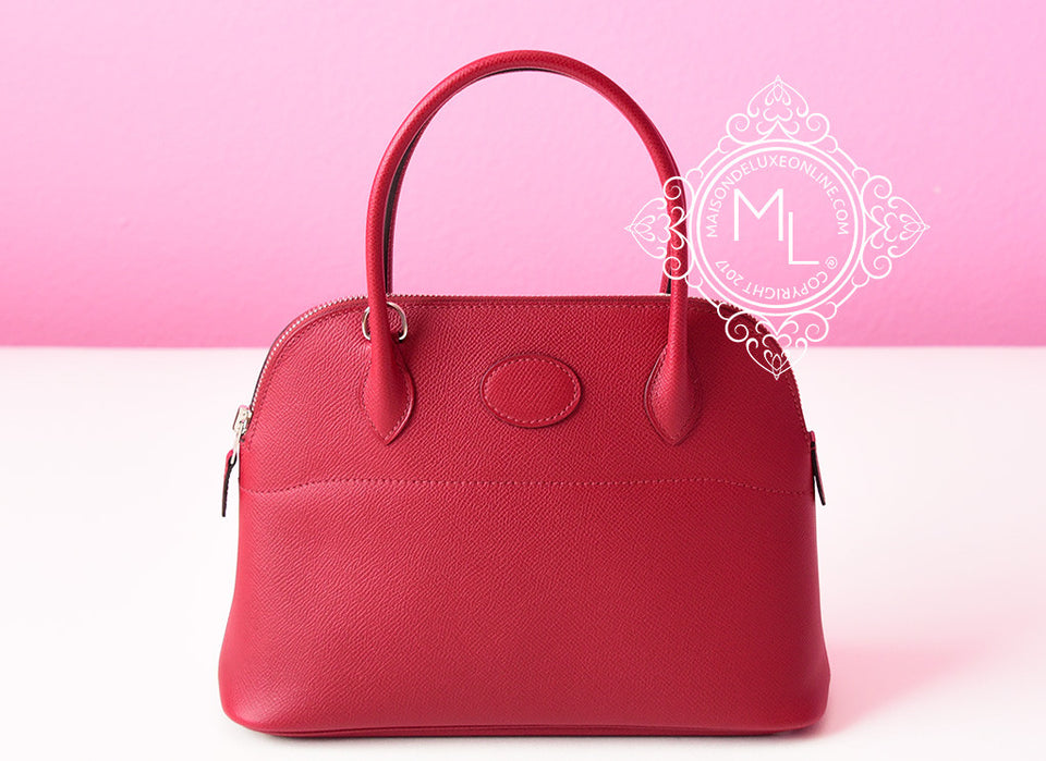 Hermes Rouge Grenat Red Epsom Bolide 27 Handbag