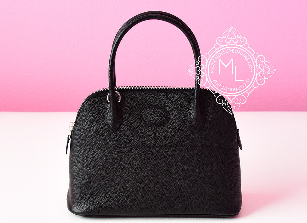 Hermes Noir Black Epsom Bolide 27 Handbag