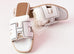 Hermes Womens Perforated White Oran Sandal Slipper 36 Shoes