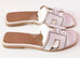 Hermes Womens Perforated White Oran Sandal Slipper 36 Shoes