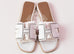 Hermes Womens Perforated White Oran Sandal Slipper 36 Shoes