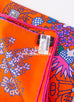 Hermes "Cache-cache Fleuri" Orange Twill Silk 90 cm Scarf