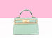 Hermes Mini Kelly II 20 Vert d'eau Matte Crocodile Alligator Handbag