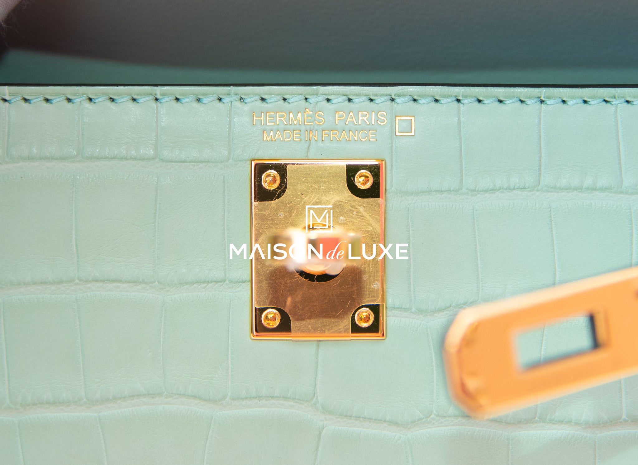 Hermes Mini Kelly II 20 Vert d'eau Matte Crocodile Gold Hardware – MAISON  de LUXE