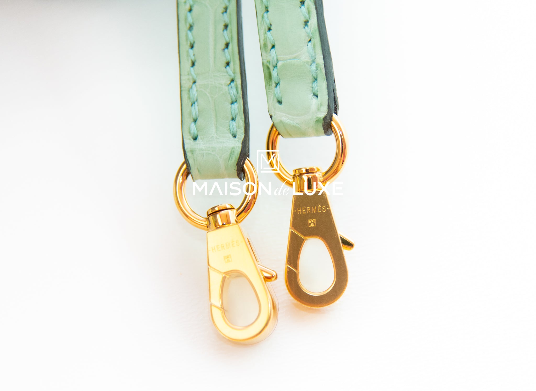 Hermès Mini Kelly 20 Vert d'eau Alligator Mississipiensis Matt With Gold  Hardware