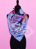 Hermes Pink Blue Twill Silk 90 cm Parures De Samourais Scarf