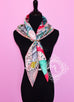 Hermes Pink Green Twill Silk 90 cm Parures De Samourais Scarf