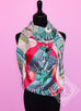 Hermes Pink Green Twill Silk 90 cm Parures De Samourais Scarf