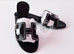 Hermes Womens Black Perforated Oasis Sandal Slipper 36 Shoes