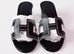 Hermes Womens Black Perforated Oasis Sandal Slipper 36 Shoes