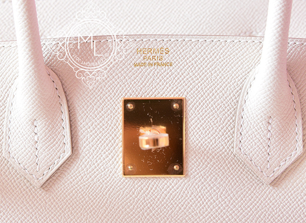 Hermes Birkin 30cm Craie Rose Gold Off White Epsom Bag Y Stamp