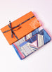 Hermes "Sangles en Zigzag" Red Blue Cashmere 140 GM Shawl Scarf