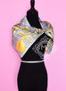 Hermes Yellow Grey Twill Silk 90 cm Parures De Samourais Scarf