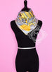 Hermes Yellow Grey Twill Silk 90 cm Parures De Samourais Scarf