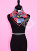 Hermes Black Red Twill Silk 90 cm Parures De Samourais Scarf