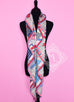 Hermes "Sangles en Zigzag" Red Blue Cashmere 140 GM Shawl Scarf