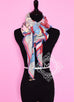 Hermes "Sangles en Zigzag" Red Blue Cashmere 140 GM Shawl Scarf
