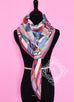 Hermes "Sangles en Zigzag" Red Blue Cashmere 140 GM Shawl Scarf