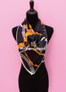 Hermes "Grand Manege Detail" Noir Twill Silk 90 cm Scarf