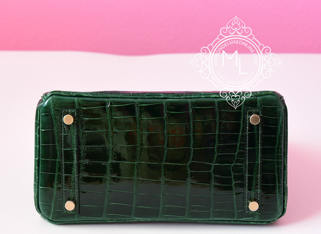 Hermès Vert Fonce Green Porosus Crocodile Leather Birkin 30 – Trésor Vintage