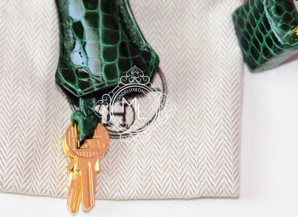 Hermes Vert Fonce Niloticus Crocodile Sellier Kelly 25 Handbag Emerald –  MAISON de LUXE