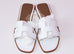 Hermes Womens White Oran Sandal Slipper 38 Shoes
