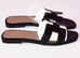 Hermes Womens Black Oran Sandal Slipper 37 Shoes