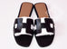 Hermes Womens Black Oran Sandal Slipper 37 Shoes