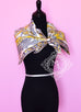 Hermes Yellow Gray Twill Silk 90 cm Le Jardin de la Maharani Scarf