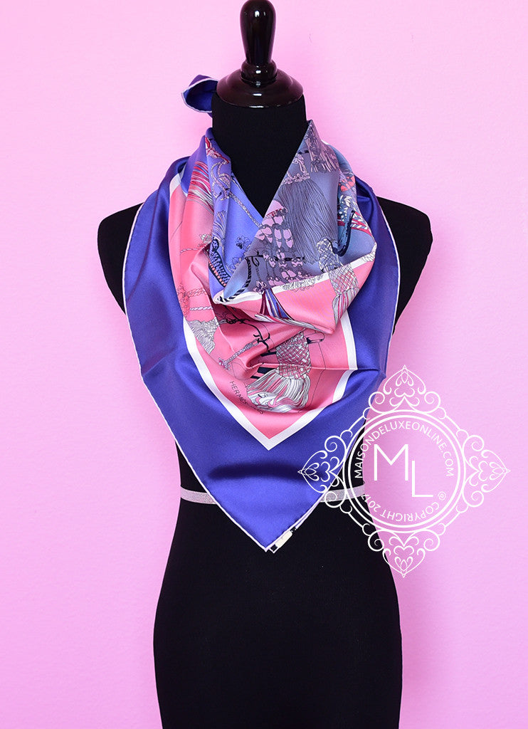 Hermes Pink Twill Silk 90 Space Shopping au Faubourg Scarf Shawl Wrap –  MAISON de LUXE