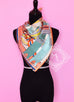 Hermes Ivory Aqua Twill Silk 90 cm Sangles en Zigzag Scarf