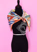 Hermes Ivory Aqua Twill Silk 90 cm Sangles en Zigzag Scarf